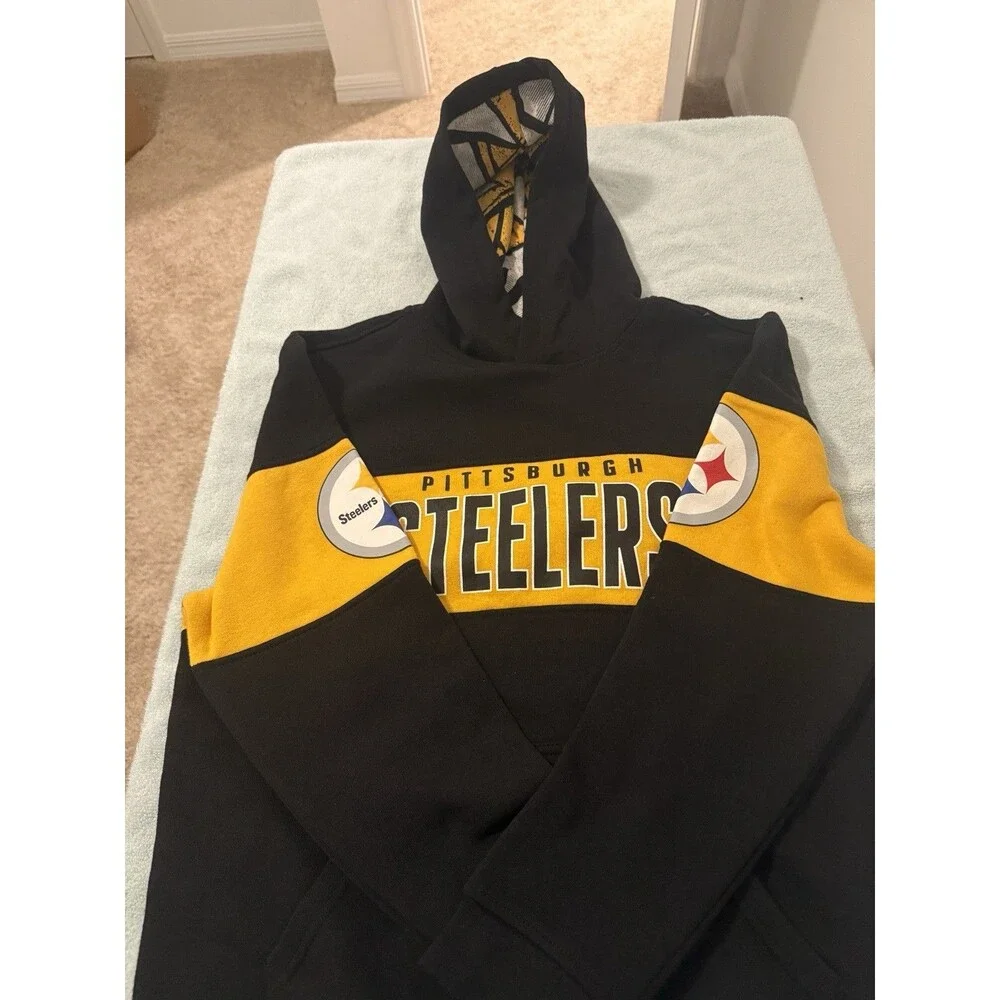 Pittsburgh Steelers Hoodie Youth Large- 14/16 NFL Team Apparel Nwt - Picture 3 of 6